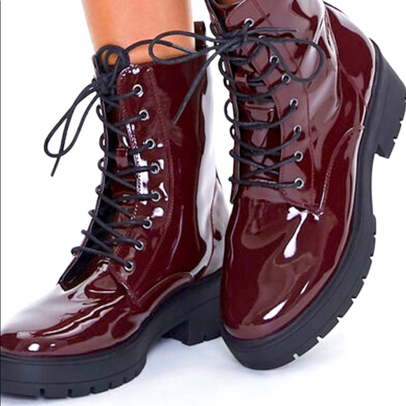Forever 21 Shoes - Forever 21 Red Combat Boots